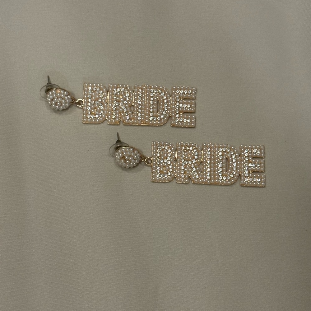Gold 'Bride' Statement Earrings